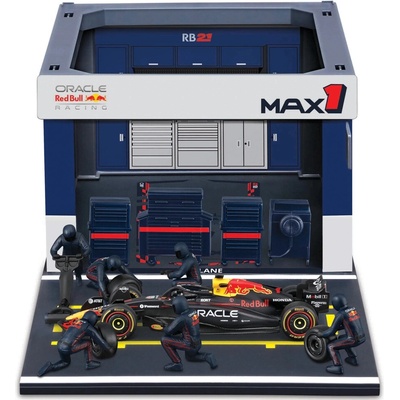 Bburago Pit Pass set Formula Racing F1 – Oracle Red Bull Racing RB21 2025 #1 Max Verstappen 1:43