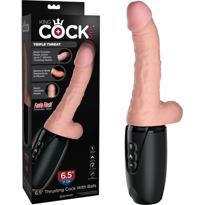 Тласкащ вибратор, тройна заплаха, 16, 6см. - Triple Threat Flesh (PIPE572821)