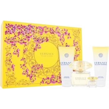 Versace Yellow Diamond EDT 90 ml + EDT 5 ml + sprchový gel 100 ml + tělové mléko 100 ml dárková sada