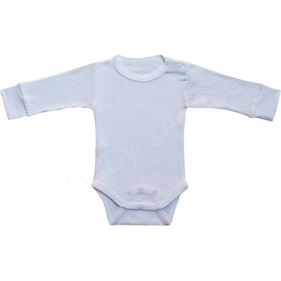 Baby Service Bavlněné body ROSTOUCÍ dlouhý rukáv Pruhy bílá