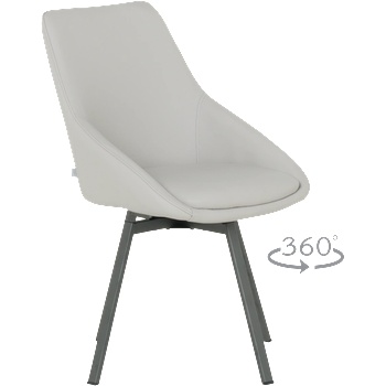 Carmen Трапезен стол wigan 2 силиконова кожа - светлосив 65 (3532138)