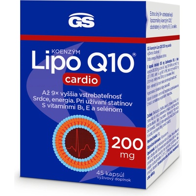 GS Koenzým Lipo Q10 200 mg cardio 45 kapsúl