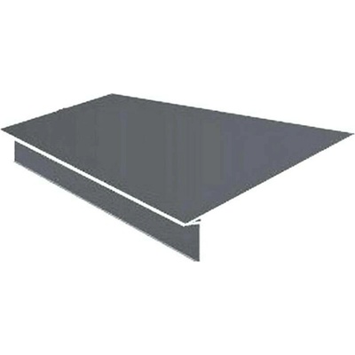 Okapová lišta zatahovací r.š.333mm pozink lakovaný RAL 7035 světlešedá s folií dl.2m