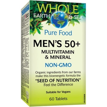 Natural Factors Whole Earth & Sea Men's 50+ Multivitamin & Mineral, 60 таблетки, Natural Factors