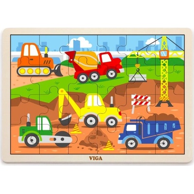 Viga puzzle stavebné stroje 24 ks