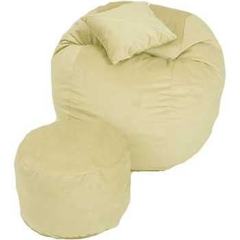 Image 1 of PUFRELAX Комплект, Барбарон, с табуретка за крака и декоративна възглавница, 700л. King Size - Lemon, Перящ се калъф, Трансформира се в легло, Пълнеж с микс от мемори пяна и дунапрен, Гама Premium, 8063 (PUF-M-KOP-PT-LE)