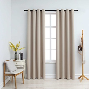 Pure Line Home Плътни завеси в цвят бежов с метални халки, 2 бр. , 140 x 175 см