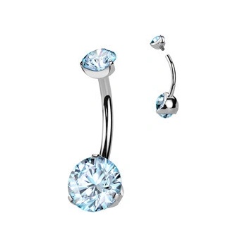 Šperky4U piercing do pupíku vnitřní závit zirkon titan TIT1142-C