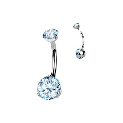 Šperky4U Piercing do pupíku vnitřní závit, zirkon - TITAN - TIT1142-R