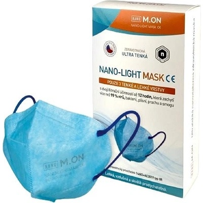 nano M.ON nano LIGHT MASK nano rúško v tvare respirátora modré 10 ks