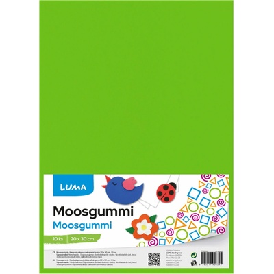LUMA Moosgummi A4 světle zelená - balení 10 ks