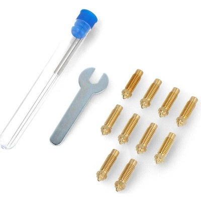 Sada trysek 0,4 mm/0,6 mm/0,8 mm/1 mm pro 3D tiskárny Elegoo Neptune 4 Plus/4 Max - mosaz