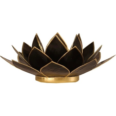 Mani Bhadra SVÍCEN LOTUS ČERNÝ A ZLATÝ 13,5CM
