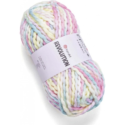 YarnArt pletací příze REVOLUTION 1609 sladká růžovo-žluto-modrá, efektní, 150g/75m