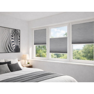Zebra Shop Plissé Lux Zatemňující DUO Invaze SV. ŠEDÁ PM04 82 x 111 - 150 cm