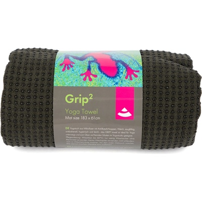 Bodhi ručník na jógu GRIP protiskluzové tečky 183 x 61 cm antracit
