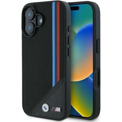 BMW Калъф BMW M Meshed Tricolor Stripes MagSafe за iPhone 16 - черен (3666339323769)