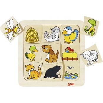 Image 1 of Goki Дървен пъзел Goki - Кой къде живее? (56881)