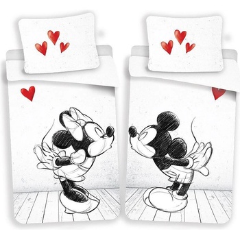 Jerry Fabrics Obliečky Mickey a Minnie láska 02 Bavlna 140x200 70x90