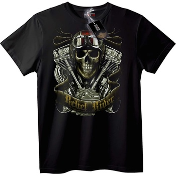 NOONEBRAND Тениска Бунтовен Ездач с Череп - 2XL, Black