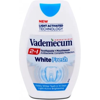 Vademecum White Fresh 2 in 1 Избелваща паста за зъби и антибактериална вода за уста 75мл