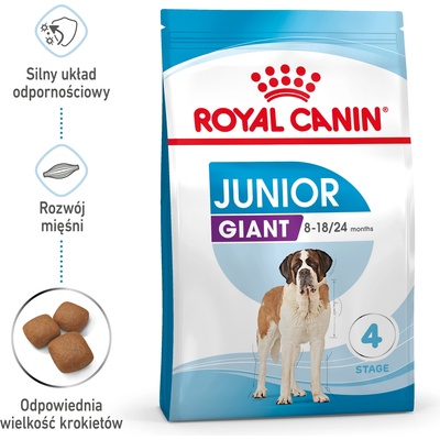 Royal Canin Giant Junior 15 кг суха храна за кученца на възраст от 8 до 18/24 месеца, гигантски породи