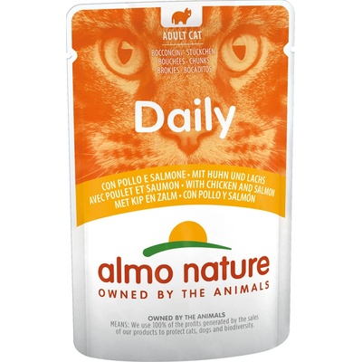 Almo Nature Cat Daily Menu Mix kuře & losos kuře & hovězí tuňák & losos 24 x 70 g