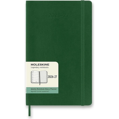 Moleskine A5 týdenní 2026-27 tmavě zelený