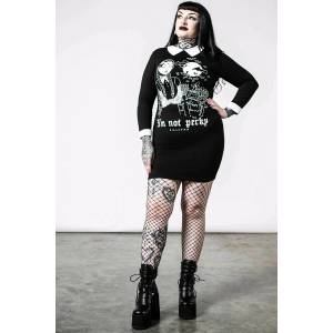 KILLSTAR Дамска рокля killstar - Елегантна Яка - Черен - ksra004270