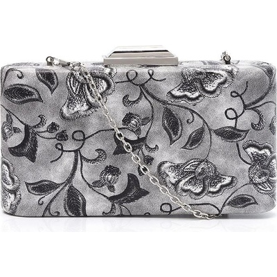 Spoločenská kabelka Flower Clutch sivá
