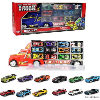 EmonaMall Детски камион с писта и 12 метални коли EmonaMall - Код W5711 (W5711-201792819-2002017928191)