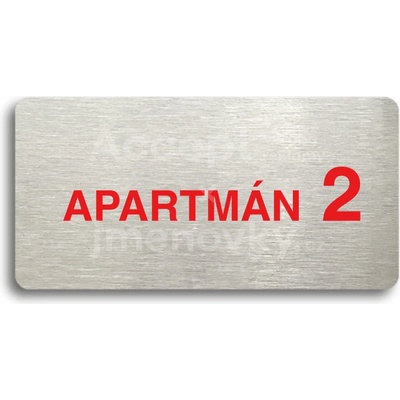 ACCEPT Piktogram APARTMÁN 2 II - stříbrná tabulka - barevný tisk bez rámečku