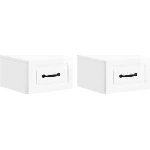 vidaXL Спален шкаф с монтаж на стена 2 бр. Бял гланц 34, 5 x 33 x 20 см (899284)