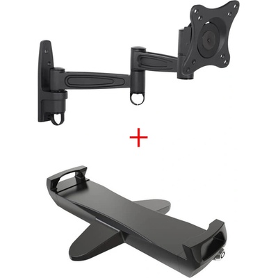 Multibrackets Настолна стойка за таблет за стена с Multibrackets 3299 и Blackmount PAD29-01, обезопасена, въртяща се на 360 градуса, ляво-дясно 90 градуса (Suport-MB3299+PAD29-01)