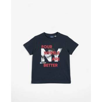 Chicco Boys Four Wheels Are Better Tee Dark Blue
