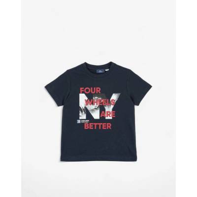 Chicco Boys Four Wheels Are Better Tee Dark Blue