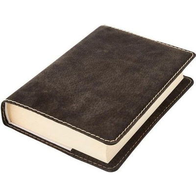 Kožený obal na knihu Klasik XL 25,5 x 39,8 cm kůže hnědá tmavá semiš