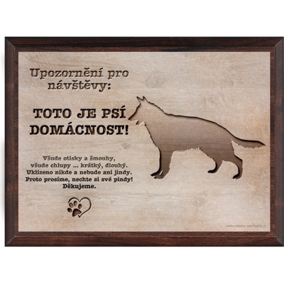 Sport hobby Vtipná cedulka Německý ovčák/MDF6007 20 x 15 cm a stojánek – Zboží Mobilmania