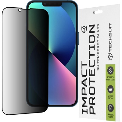 Techsuit Протектор за iPhone 13 / iPhone 13 Pro / iPhone 14 - 111D Privacy Full Glue - Черен