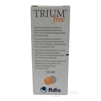 TRIUM free očné kvapky s obsahom kyseliny hyaluronóvej a extraktu z Ginko biloby (inov. 2022) 10 ml