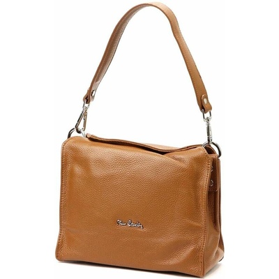 Pierre Cardin dámska kožená kabelka 55089 FRZ DOLLARO Camel-2 cez rameno s odnímateľným popruhom