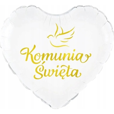 Foliový balónek PartyPal Svaté Přijímání bílo-zlatý 45 cm