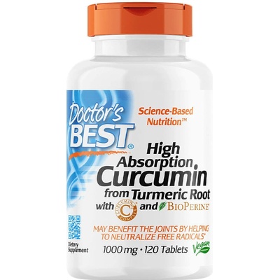 Doctor's Best Účinné vstrebávanie Kurkumínové tablety + C3 120 Tabliet