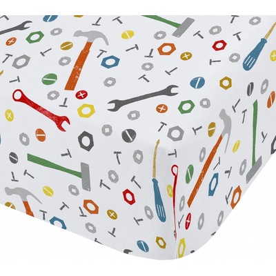 Catherine Lansfield Еластичен детски чаршаф за детско креватче 70x140 cm Digger Dreams - Catherine Lansfield (BD/59725/W/TFD/BL)