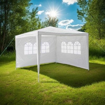 Garthen 590 Zahradní párty stan bílý 3 x 3 m + 2 boční stěny – Zboží Dáma