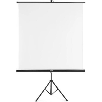 Hama Екран на стойка, HAMA 155x155 cm, 2 в 1, мобилен комплект, телескопична тръба, Бял Цвят (HAMA-21574)