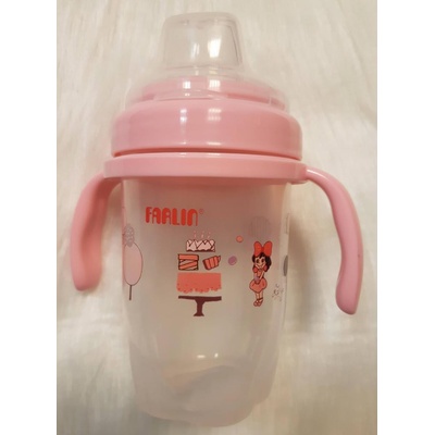 Farlin hrníček Gulu měkké pítko 240 ml růžový