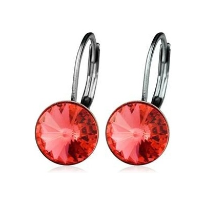 Nubis ocelové náušnice s krystaly Swarovski padparadscha NBS08-PR