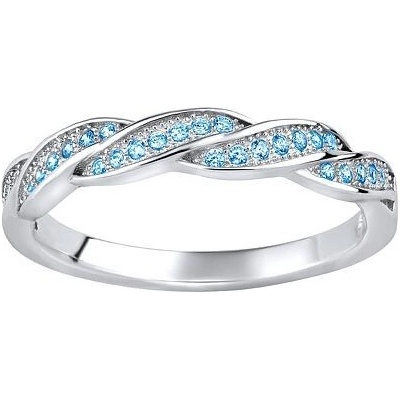 SILVEGO Strieborný prsteň IRIS s modrými zirkónmi Brilliance Zirconia LPS1043ELB