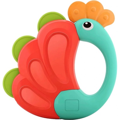Hola Toys Бебешка дрънкалка и гризалка Hola Toys - Паун (E318B_1)